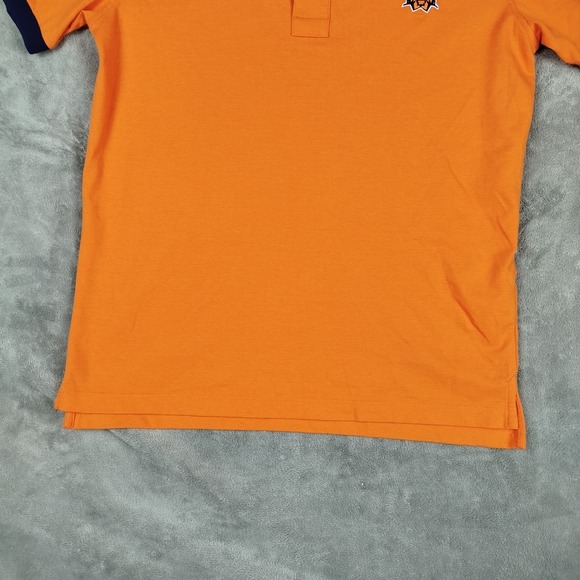 Maceoo Trim Cotton Orange Polo Shirt Mens L 4 Large Embroidered Lion Casual - Picture 6 of 9